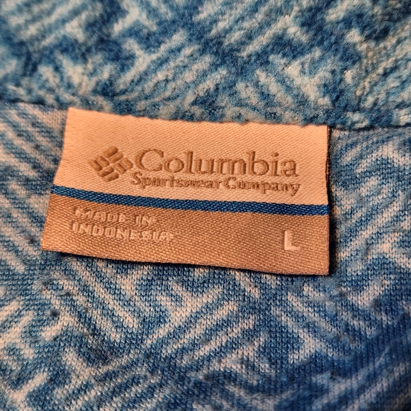 COLUMBIA 1/4 Zip Neck Fleece Blue Long Sleeve Jumper Sweater Women Size Large - Picture 8 of 10